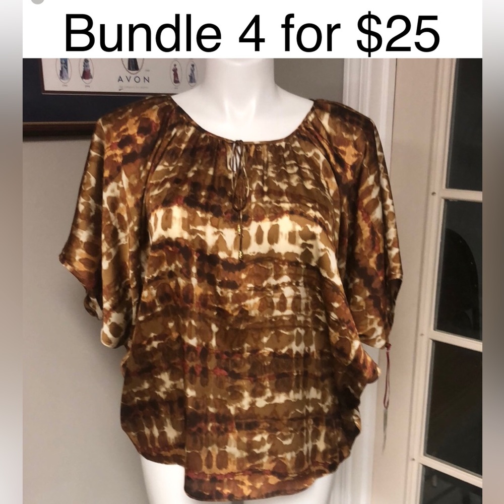 NWT Ruby Rd. Silky earth tones Caftan top 14 large